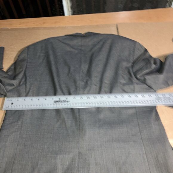 Hart Schaffner Marx Gray Plaid Blazer Jacket 42R, Windowpane Coat, Suit Coat - Picture 11 of 13
